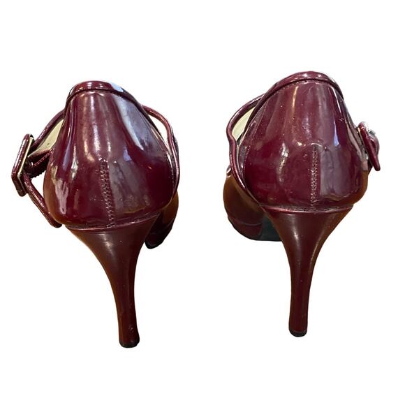 Calvin Klein Merlot Patent Leather Jocey Heels Sz 6M - Picture 8 of 12